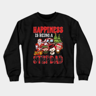 Happiness Is Being A Stepdad Christmas Crewneck Sweatshirt